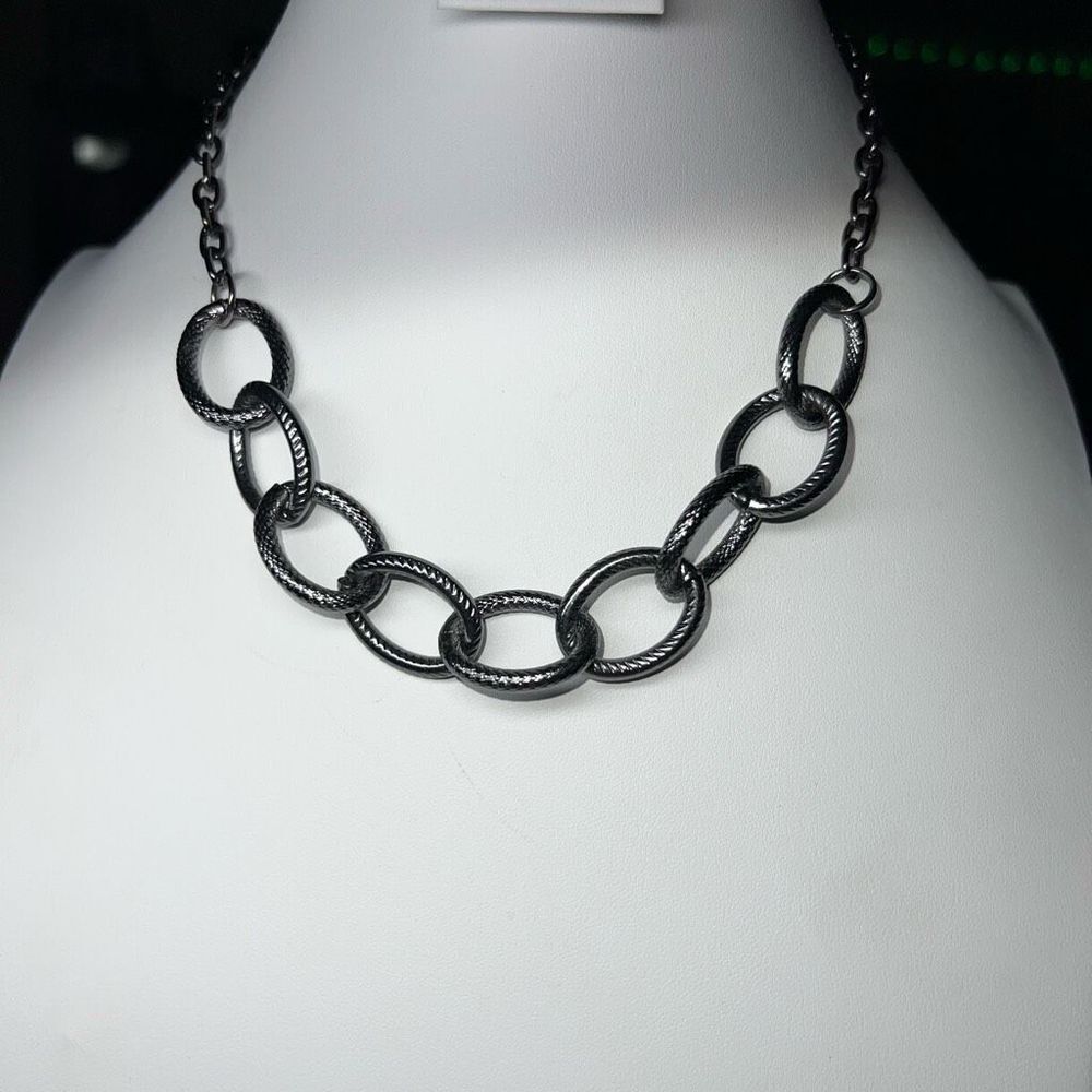 Gunmetal Open Link Chain Necklace
